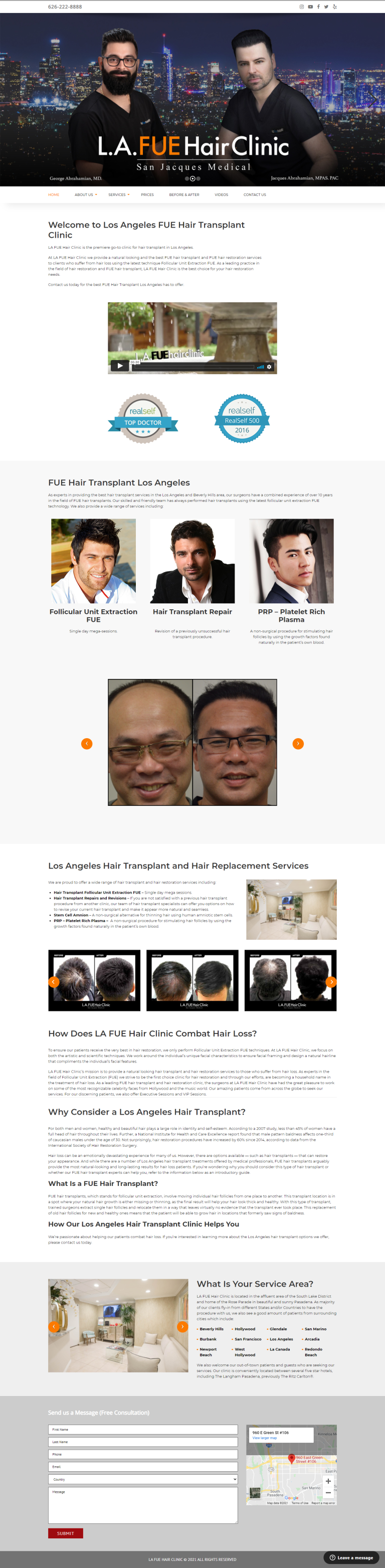 LA Fue Hair Clinic website preview