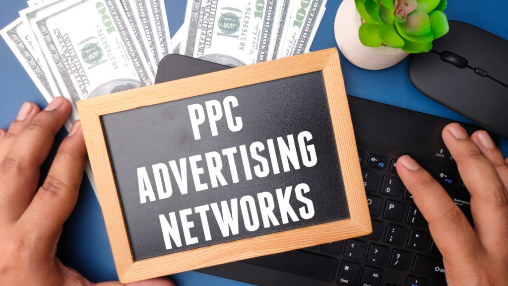 framed board with text "PPC advertising works"