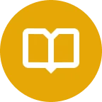 An open book icon inside a yellow circle, symbolizing education or literacy. The clean, minimalist design conveys clarity and focus.