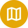 Yellow circle with a white map icon inside, suggesting navigation or travel. The tone is informative and simple, conveying guidance or exploration.