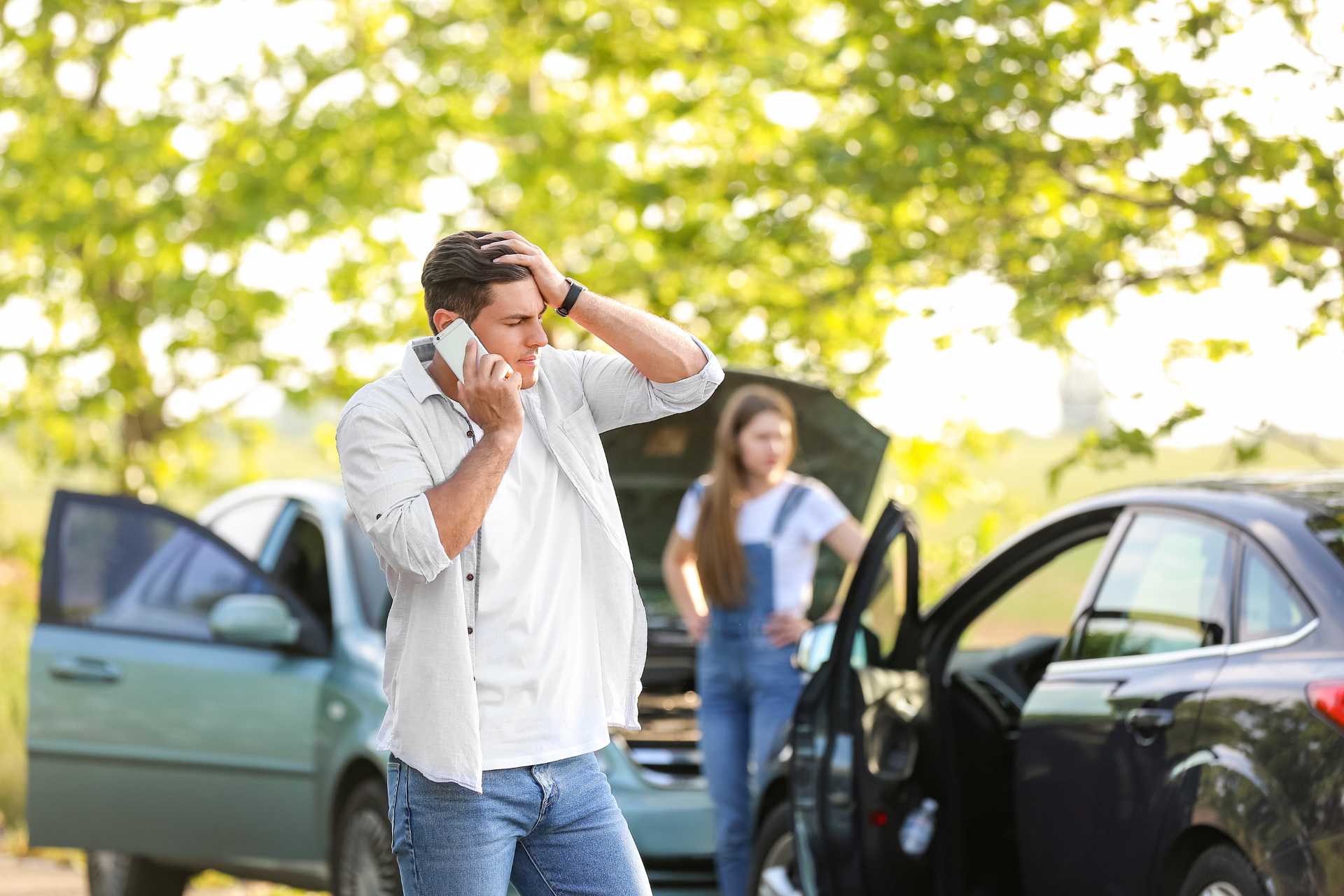 A resident of California calling his personal injury lawyer after an accident