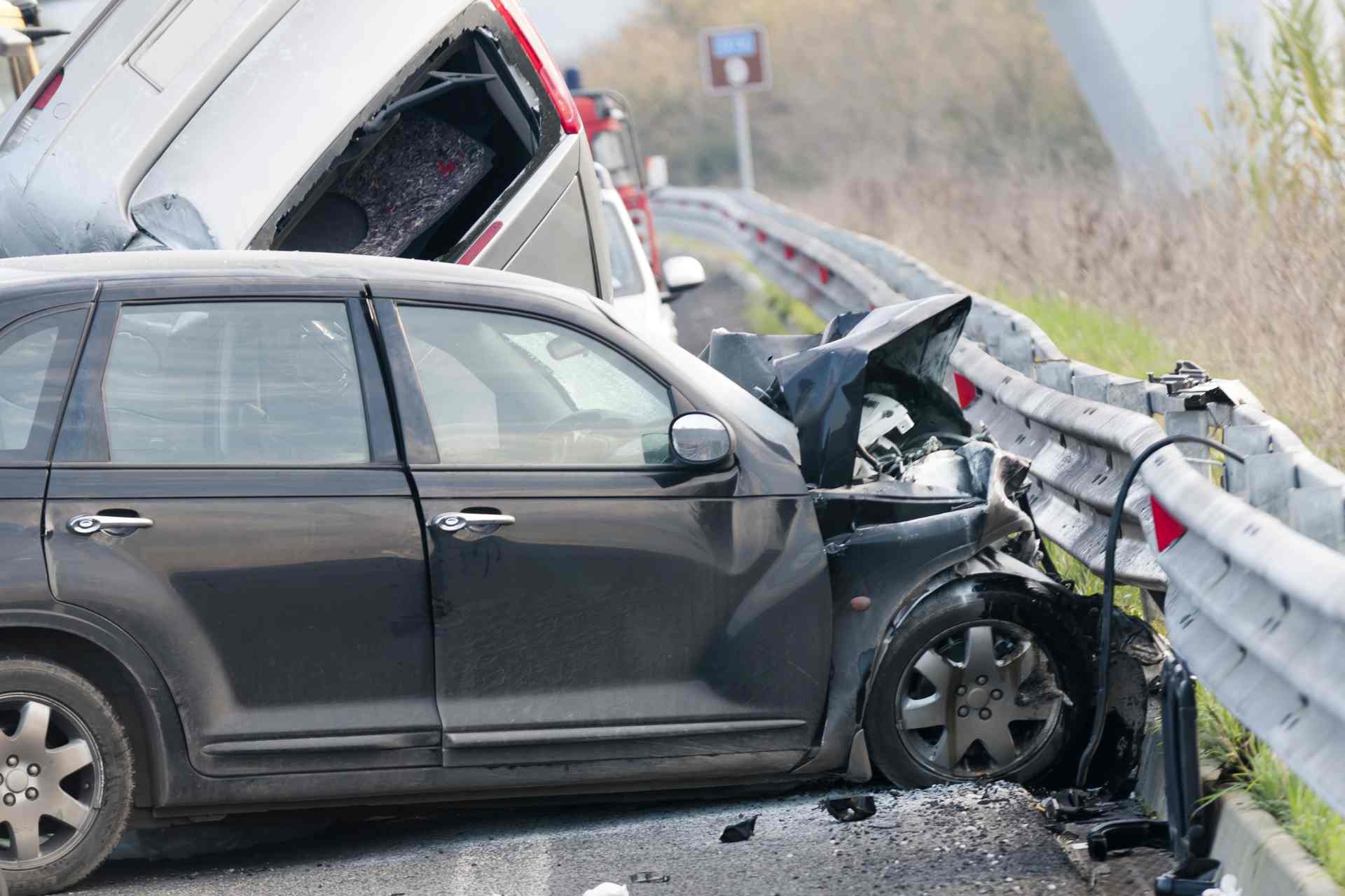 A multiple auto accident in California