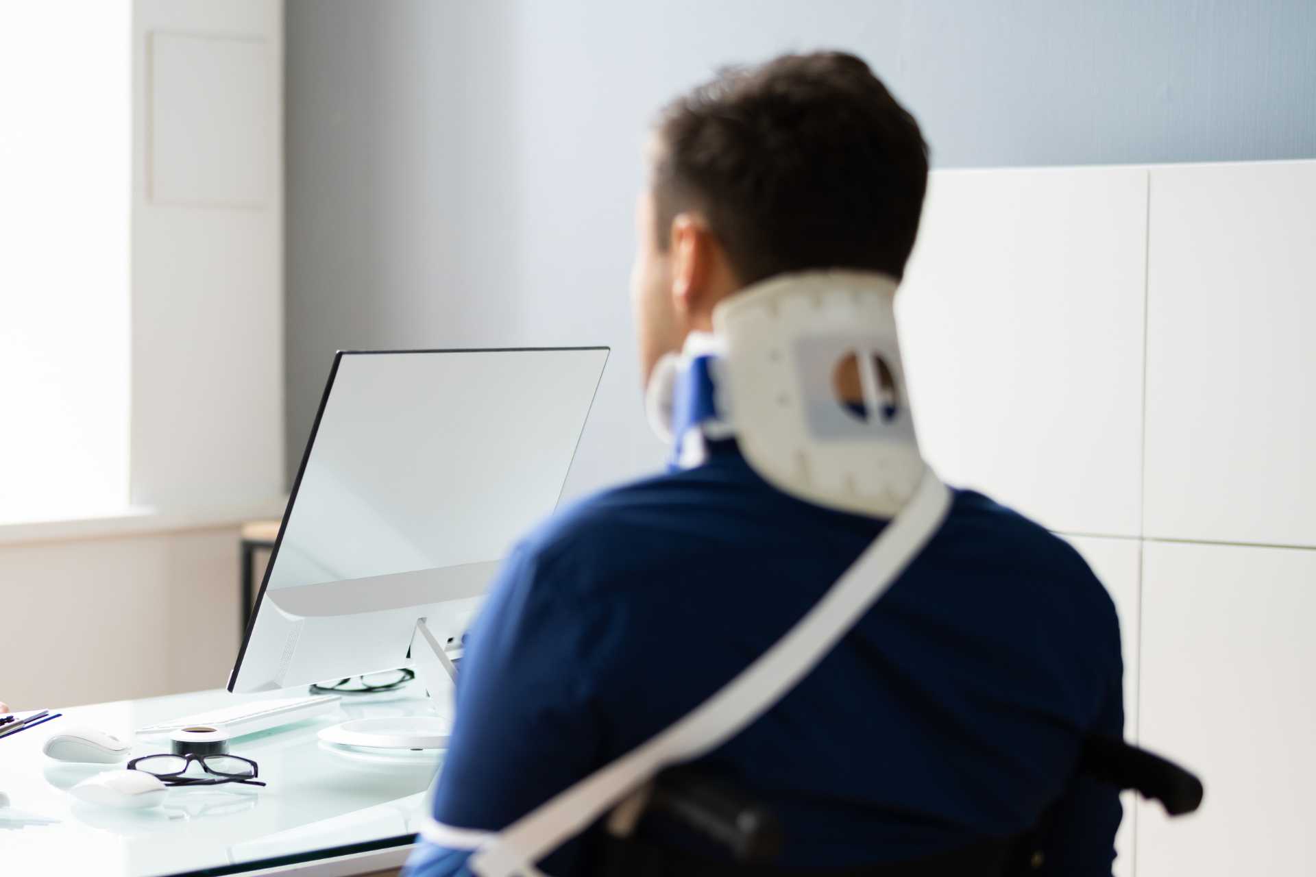A man who suffered personal injuries asking some questions to a personal injury lawyer