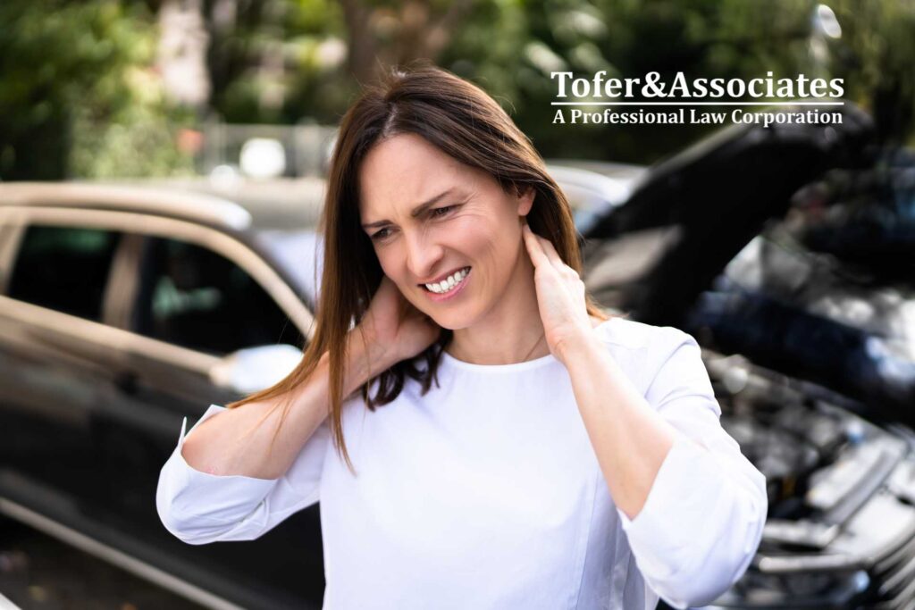 a woman in California that suffered injuries after having a car accident