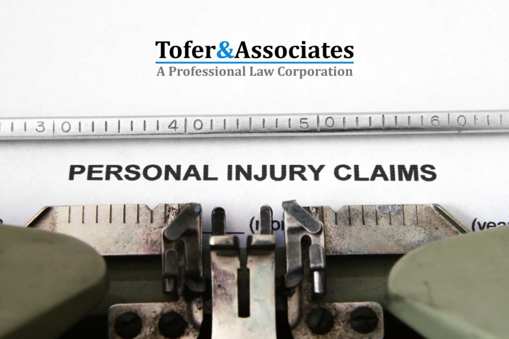 A personal injury claim being filled out