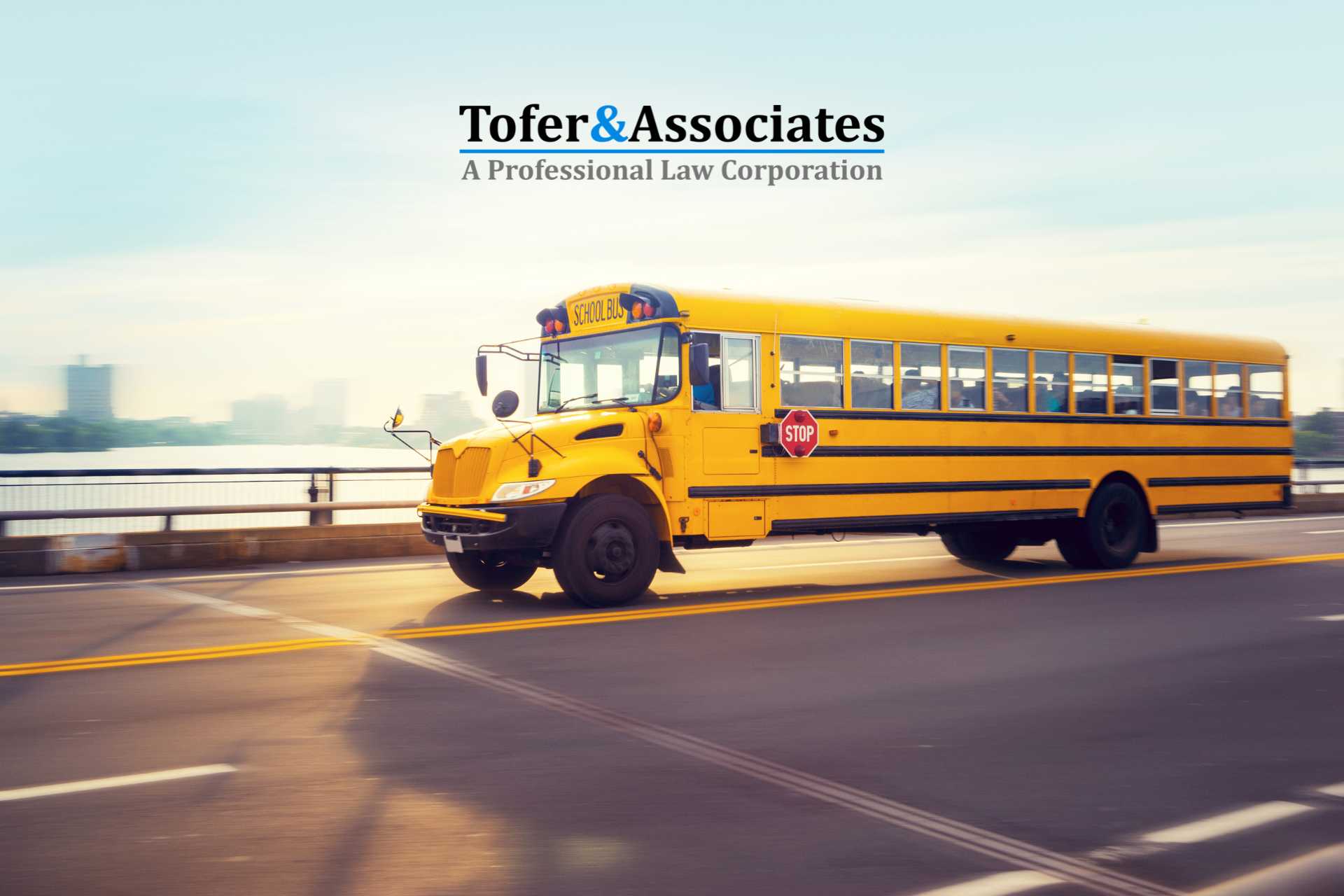 A school bus on a California highway